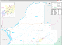 Walla Walla Wall Map Premium Style